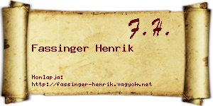Fassinger Henrik névjegykártya
